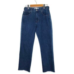 NWOT Elizabeth & James Patchwork High Rise Raw Hem Straight Jeans Size 26